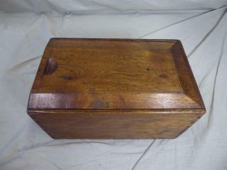 Vintage/antique Solid Wood Box With Sliding Lid (13 " X 8 " X 6.  5 ")