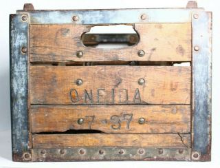 Rare Vintage Antique ONEIDA SILVERWARE Wooden Crate Box 2