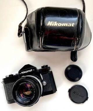 Vintage Nikon Nikkormat Nikomat Black Ftn 35mm Camera W/ 50mm F/1.  4 Nikkor Lens