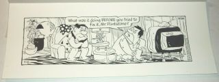 The Flintstones - Orig.  1994 Daily Comic Strip Art By Karen Matchette,  Initialed