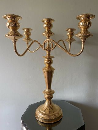 Large Pair Antique/vtg Gold Candelabra Candle Holders