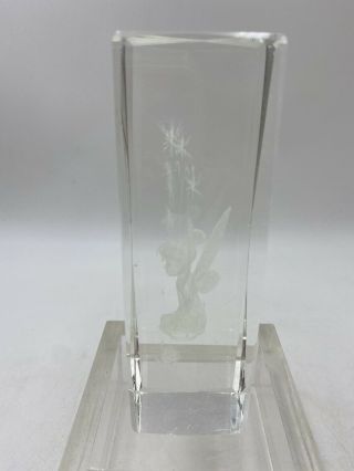 6 " Disney Tinkerbell 3d Laser Etched Crystal Fairy Fantasy Decor Paperweight