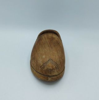 Vintage Child ' s Hand Carved Simple Dutch Wooden Shoe Clog Holland 3