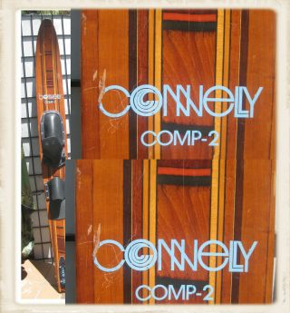 Connelly Comp 2 Vintage Wood 65 " Slalom Water Ski With Bindings