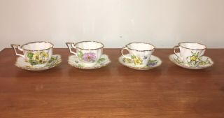 Set Of (4) Salisbury Tea Cups @ Saucers