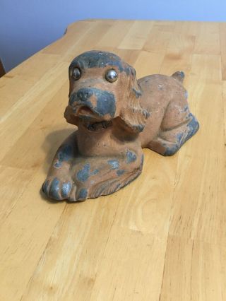 Vintage Antique Cast Iron 10” Cocker Spaniel Dog Bank