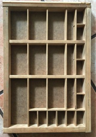 Printers Type Case Or Drawer End Section Large Openings Typecase Letterpress