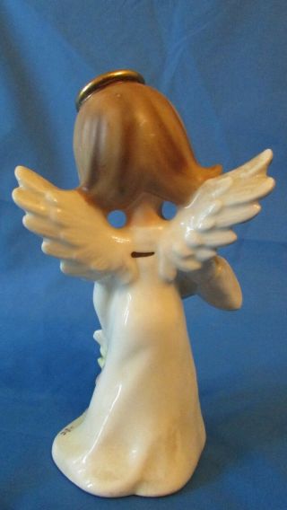 Vtg.  Napco Japan Sweet Face Garden Angel Girl w Watering Can & Flower Figurine 3