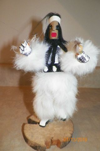 Mother Crow Kachina Doll Signed By A Tom 8.  5 " Tall