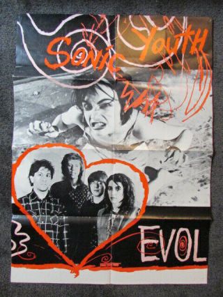 Sonic Youth Evol 26 " X 36 " Sst Record Lp Vintage 1986 Promo Poster Mega Rare Oop