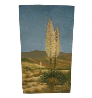 Vintage California Desert Landscape Oil Painting Felix Martini Yucca Mountains
