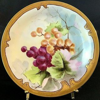 Antique P.  T.  Bavaria Plate Hand Painted Artist Signed 7 6/8 " Gold Encrusted