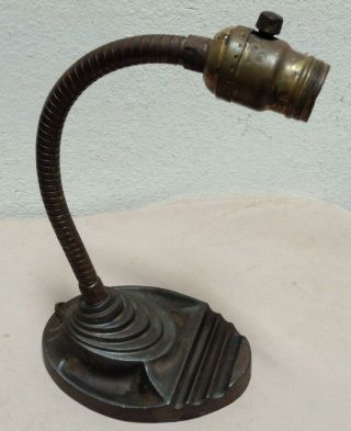 Vintage Desk Lamp Cast Iron Eagle Gooseneck Mid Century Art Deco