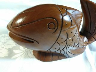 Vintage Hand Carved Folk Art Wooden Fish Carving