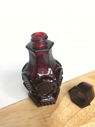 Avon Vintage Ruby Red 1876 Cape Cod Glass Perfume Salt Shaker Bath