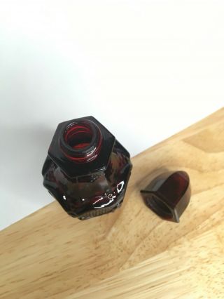 Avon Vintage Ruby Red 1876 Cape Cod Glass Perfume Salt Shaker Bath 2