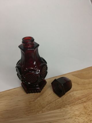 Avon Vintage Ruby Red 1876 Cape Cod Glass Perfume Salt Shaker Bath 3