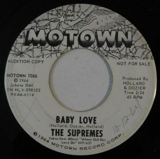 Northern Soul 45 The Supremes Baby Love Motown Promo Vg,  Hear Ask Any Girl