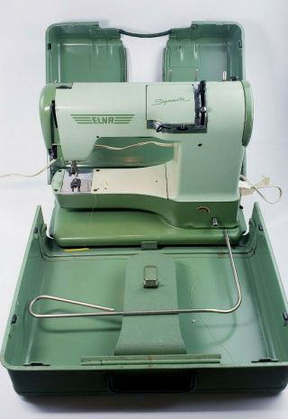 Vintage Elna Supermatic Sewing Machine With Portable Case