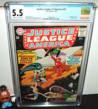 Justice League Of America 31 Dc 1964 Hawkman Joins The Jla Hawkgirl App Cgc 5.  5