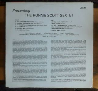Presenting The Ronnie Scott Sextet Sfl13079 Fontana lp feat.  Stan Tracey 2