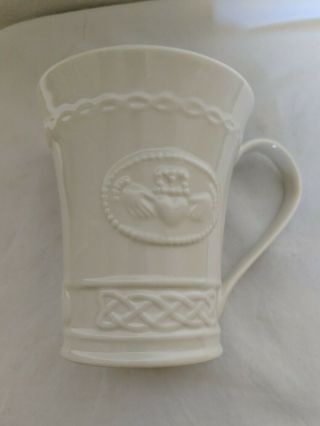 Beleek Irish Porcelain Fine China Claddagh Coffee Tea Cup Mug Euc