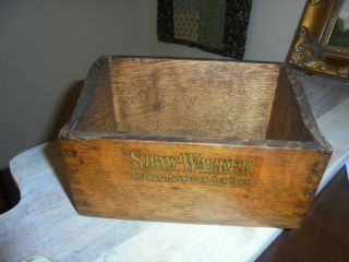Vintage Shaw Walker Dovetailed Oak Wood Box Open Top Holds 3 " X5 " Cards Library
