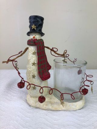 Yankee Candle Snowman Candle Holder Votive Jack Frost Jingle Bells