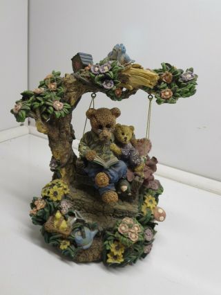 Teddy’s Bear Picnic Music Box/figurine – Teddy Bears On A Swing - Collectible