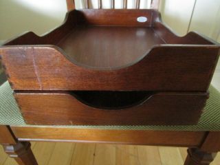 Antique Dark Wood Desk Trays Letter/paper Box Holder Dovetail Organizer Inbox