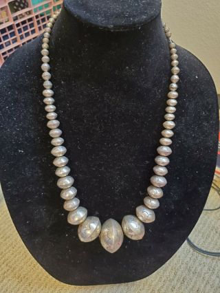 Vintage Silver Bead Necklace