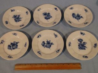 Set 6 Vintage Royal Copenhagen 8553 Blue Flowers Bread & Butter Plates