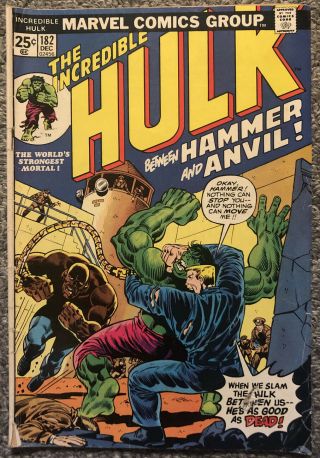 The Incredible Hulk 182 Mvs Intact - Marvel,  Dec 1974