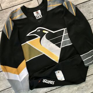 Vintage Pittsburgh Penguins Starter Jersey Authentic Size 54 Nhl 90s Hockey Vtg
