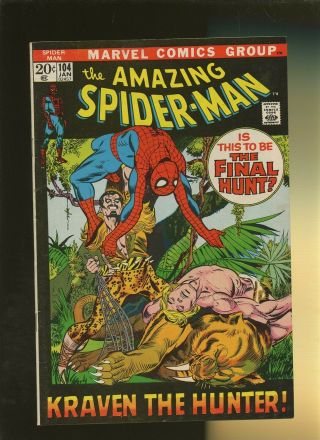 Spider - Man 104 Fn 6.  0 1 Book Ka - Zar Kraven Roy Thomas & Gil Kane