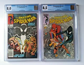 Rare The Spider - Man 255 And 258b Cgc Graded Comics 8.  0 And 8.  5