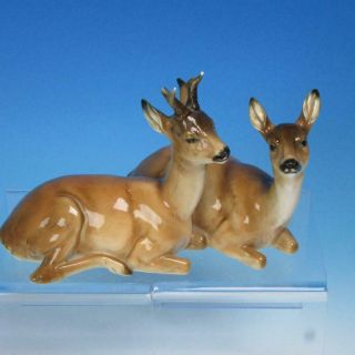 Hutschenreuther Selb Germany Kunstabteilung - Porcelain Doe Buck Deer Figurine