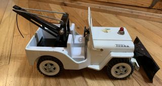 Vintage 1960’s Tonka Jeep Wrangler Aa Tow Truck With Snow Plow Rare All