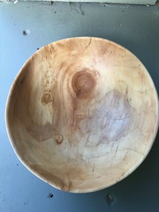 Hand Turned Wood Bowl Apple Artist Signed Arts And Craft 2010