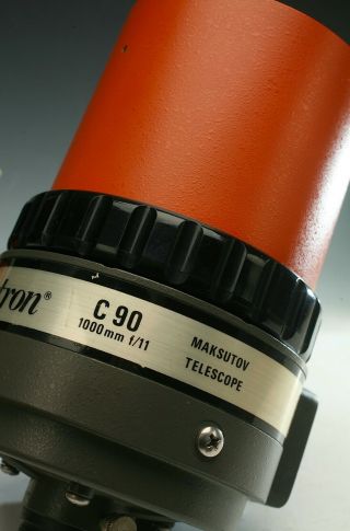 Vintage Celestron C90 C - 90 Telescope Orange Spotting Scope Barlow Eyepieces Case