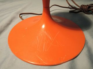 Vintage Orange Laurel Mushroom Lamp Bill Curry - 3