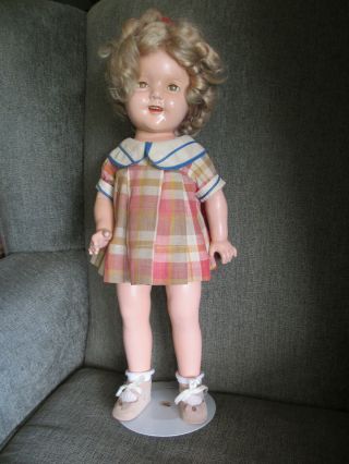 Vintage Antique 1930s Ideal Toys 19 " Shirley Temple Doll Tagged Dress