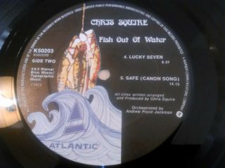 CHRIS SQUIRE - FISH OUT OF WATER LP,  INNER UK 1ST PRESS ATLANTIC GATEFOLD YES 3