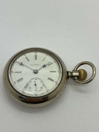 Vintage Waltham Ps Bartlett 17 Jewel,  Size 18,  Train Engraved Case Pocket Watch