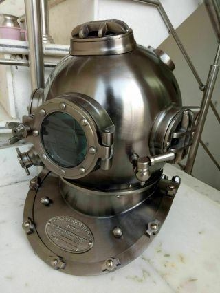 Vintage Boston Antique Divers Diving Helmet Us Navy Mark V Sea Scuba Morse
