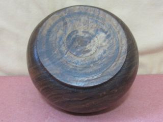 Vintage Antique Hand Turned WOOD Bowl With Lid 5 