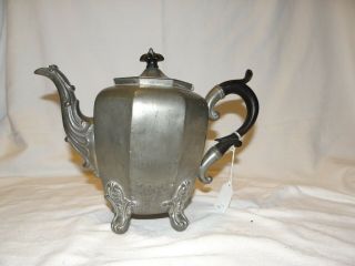 Antique Pewter Teapot Roswell Gleason 4900 2