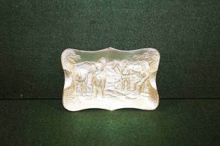 Vintage Souvenir Western Indian Scene Ashtray Post Wwii Occupied Japan - Bl