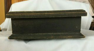 Old Primative Wooden Hinged 4 - Compartment Box w/ Dried Flower Filled Glass Top 2