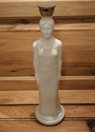 Avon | White Milk Glass | Grecian Lady Vintage Perfume Bottle 11 " Tall